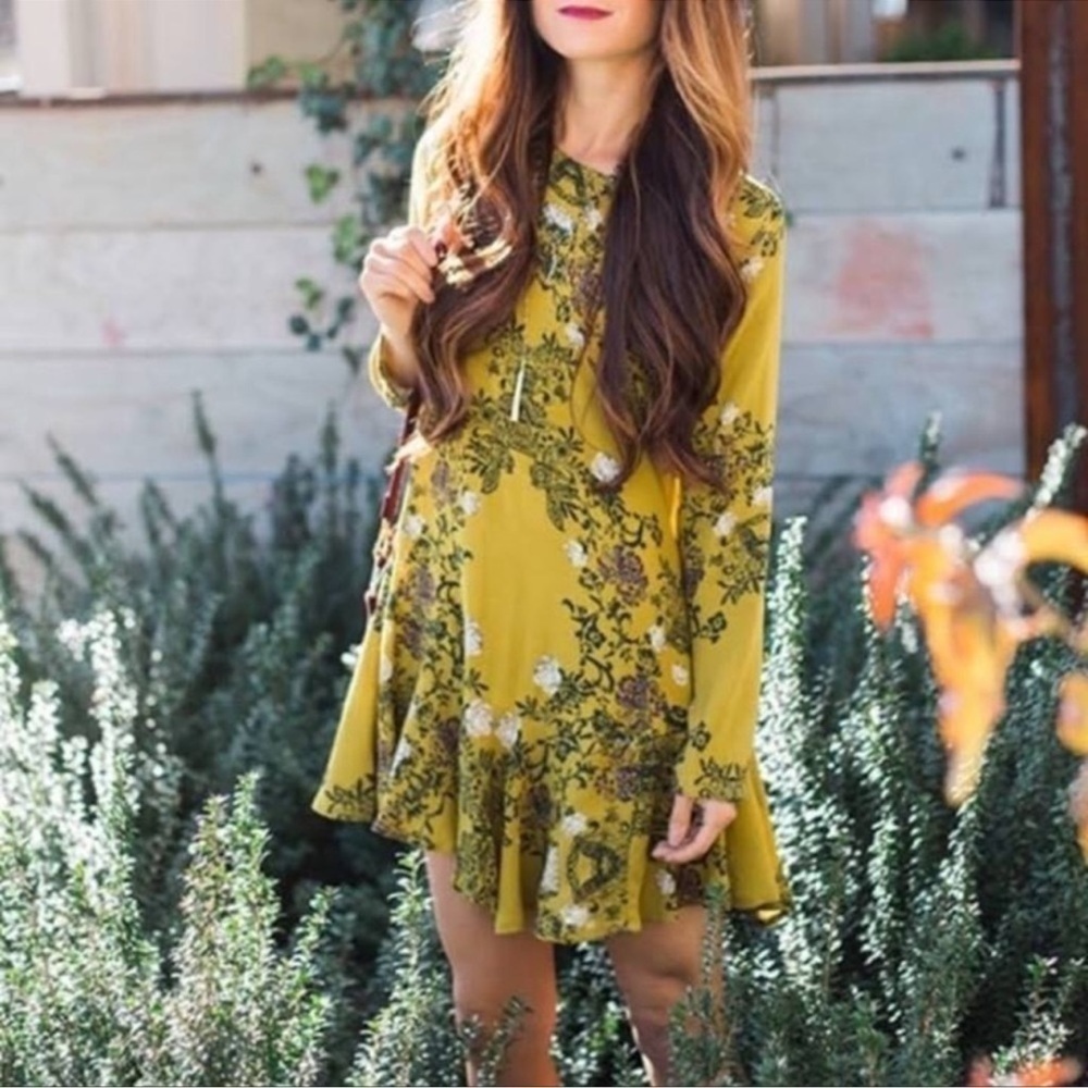 Free People Smooth Talker Dress Womens XS Mini Boho Floral Indie Festival Flowy